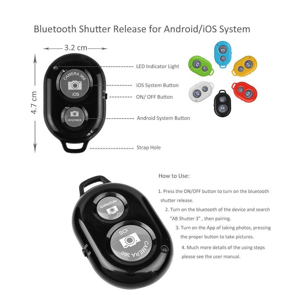 Bluetoth Camera Remote Shutter wireless for monopod selfie stick iPhone Samsung cellphone