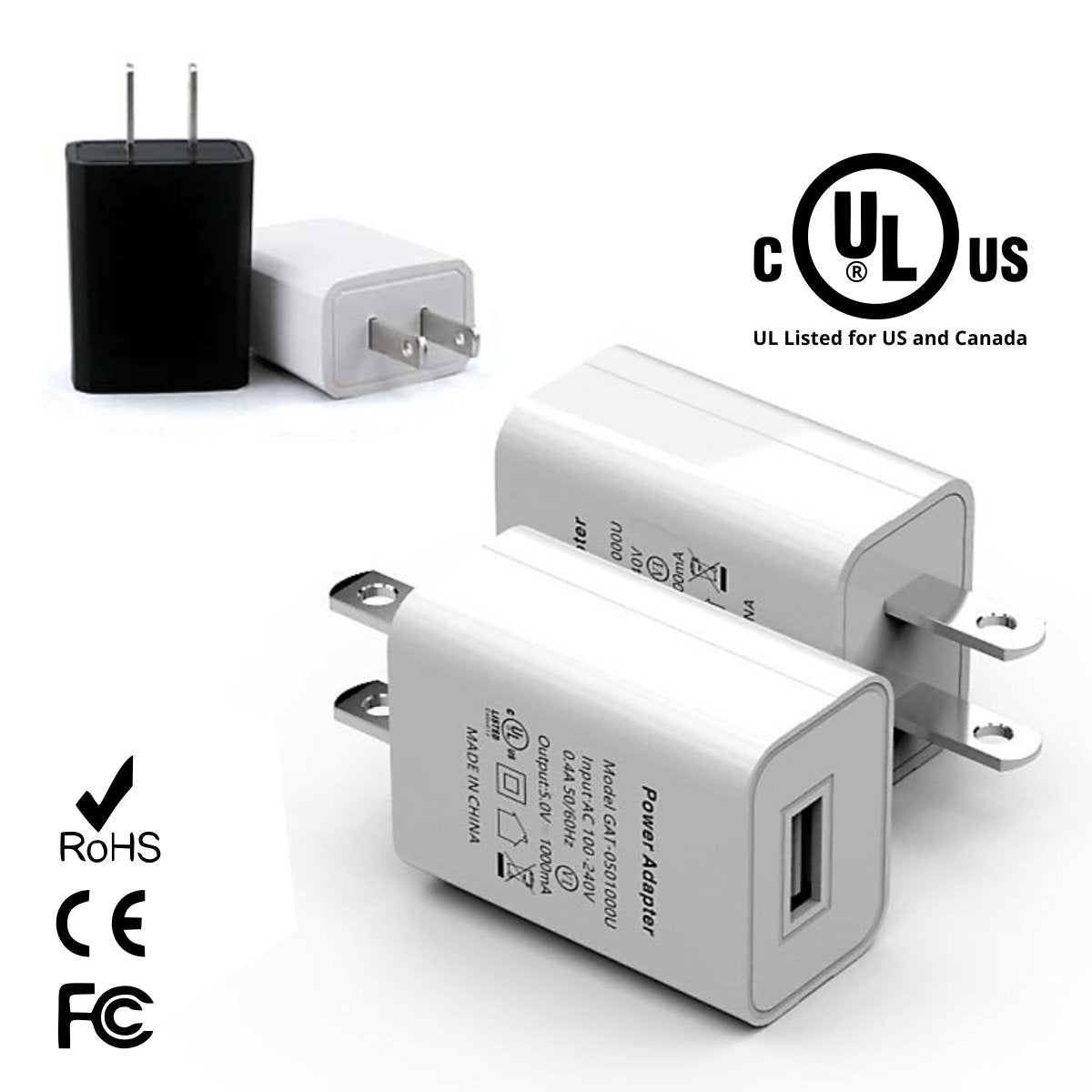 UL Certified Universal USB Wall Charger 5v 1A
