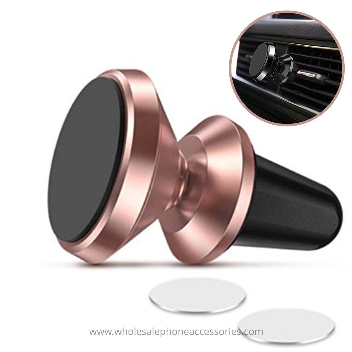 Universal Aluminum Air Vent Magnetic Car Mount Phone Holder 360 Degree Rotation For iPhone Samsung HTC LG
