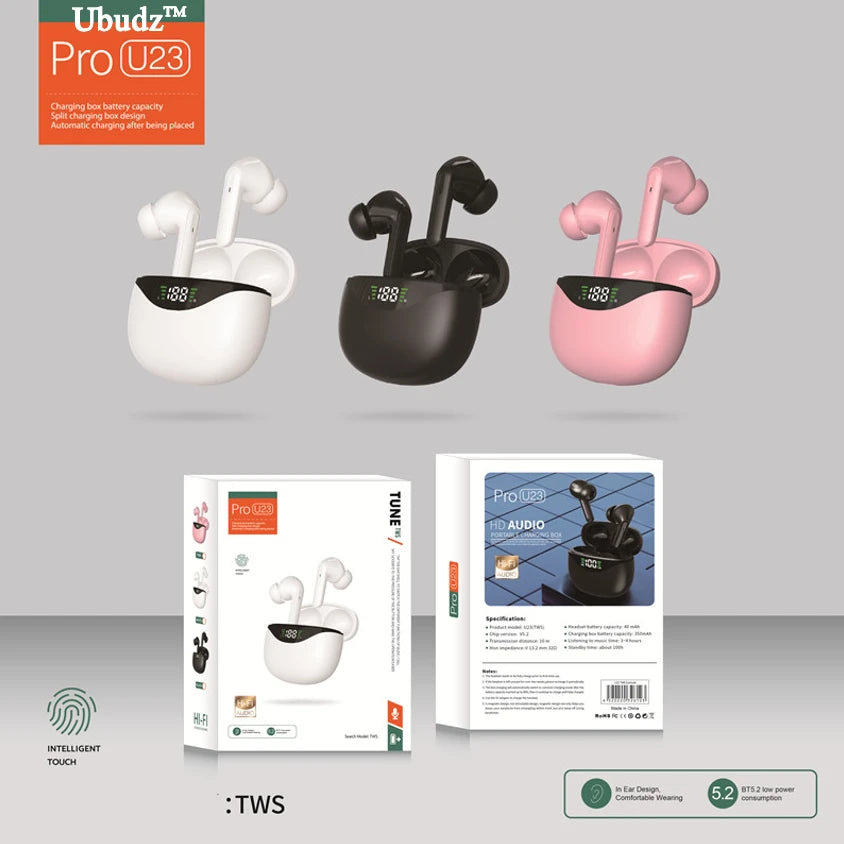 Ubudz™ U23 Wireless Earbuds with power display