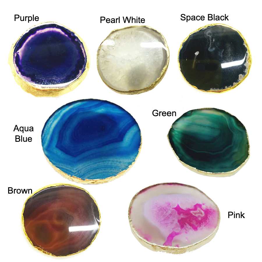 Natural Goldplated Agate Stone Phone grips