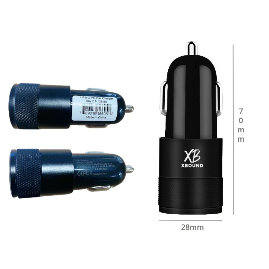 36W PD USB C Car Charger Dual Port