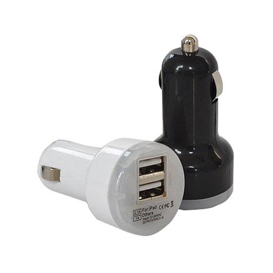 1A Dual USB LED Light up Car Charger Adapter
