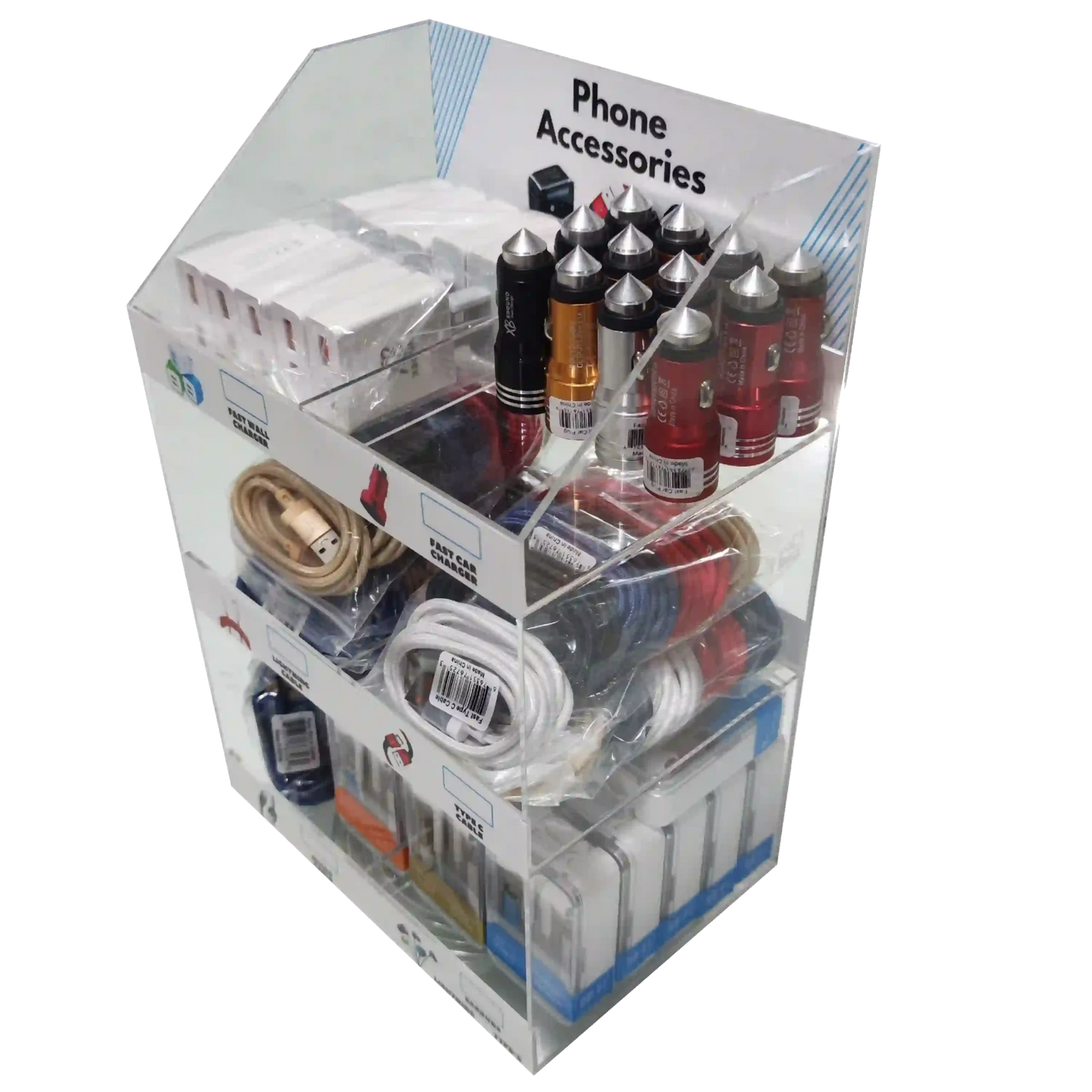 Phone Accessories Display Counter Top ( 90 items ) Fast Charging