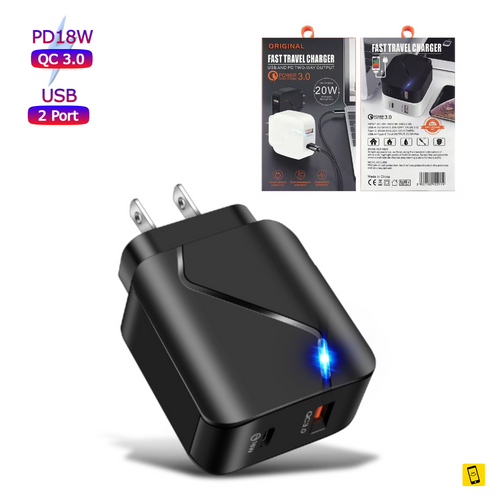 LED QC 3.0 PD 18W USB Wall Charger