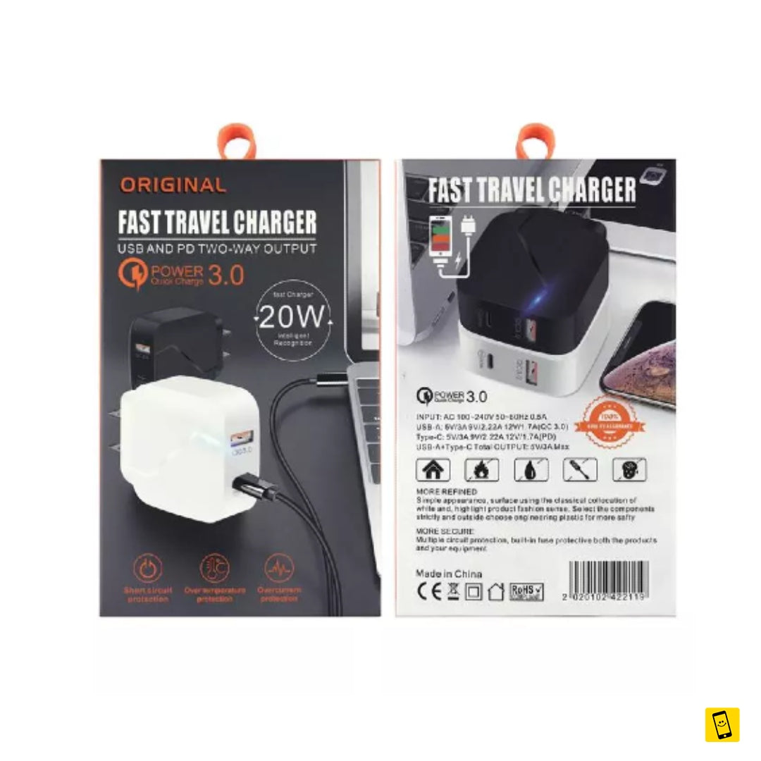LED QC 3.0 PD 18W USB Wall Charger