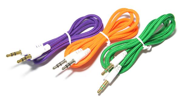 3ft Fabric braided 3.5mm Aux Auxiliary Extension Audio Cable 1m
