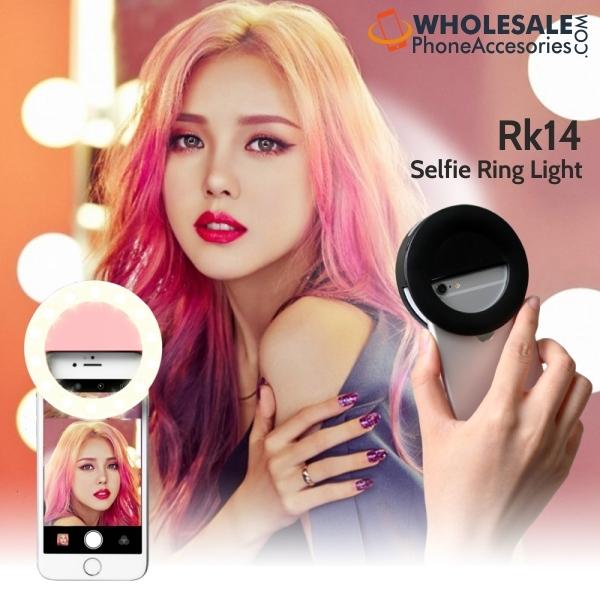 RK14 LED Selfie Ring Light with 3 Brightness Modes 33 LEDs Rechargeable Battery
