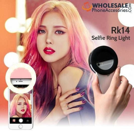 RK14 LED Selfie Ring Light with 3 Brightness Modes 33 LEDs Rechargeable Battery