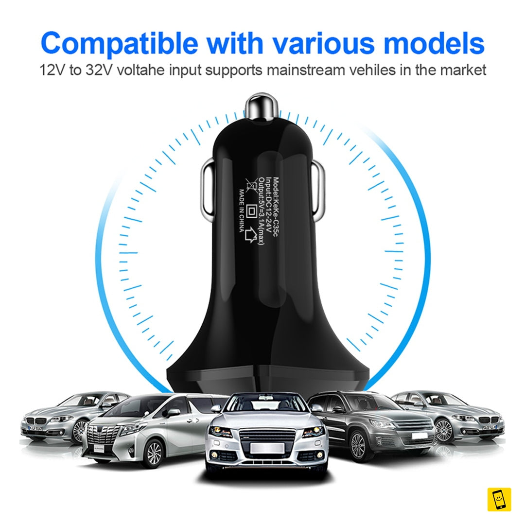 3 USB 3.1A Quick Charge Car Charger