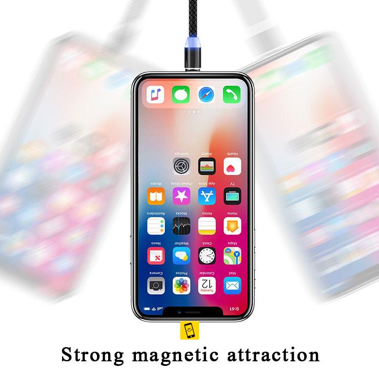 3 in 1 Flexible wire Anti-winding Magnetic USB Cable