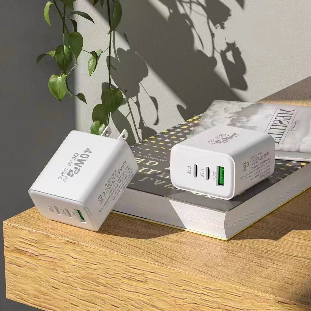 20W 3 port USB-C + C + A Fast Wall Charger PD