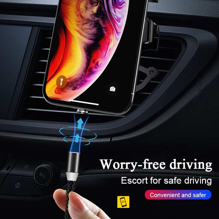 3 in 1 Flexible wire Anti-winding Magnetic USB Cable