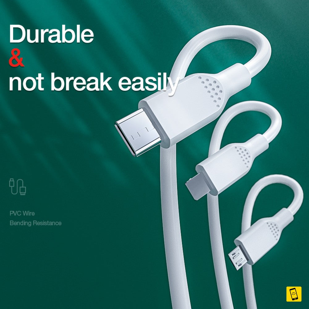 2A Fast Charging 3in1 USB Cable for iPhone Micro Android Type C