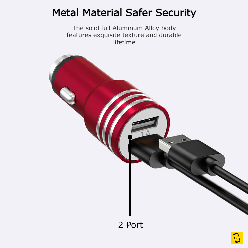 Metal 2.1A Fast Charge Car Charger