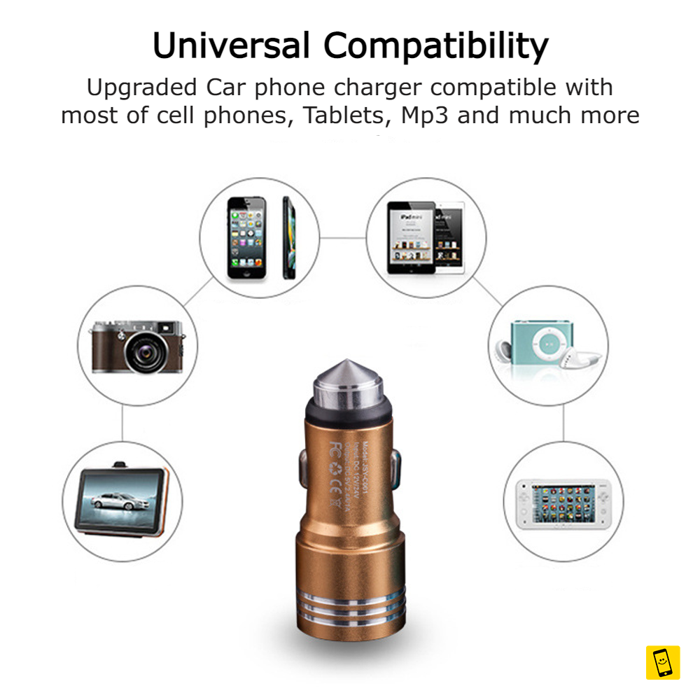 Metal 2.1A Fast Charge Car Charger