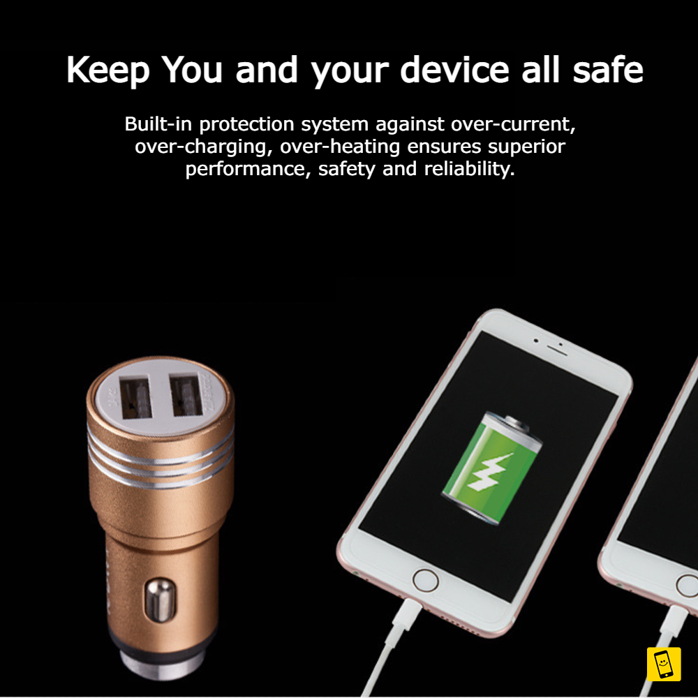 Metal 2.1A Fast Charge Car Charger