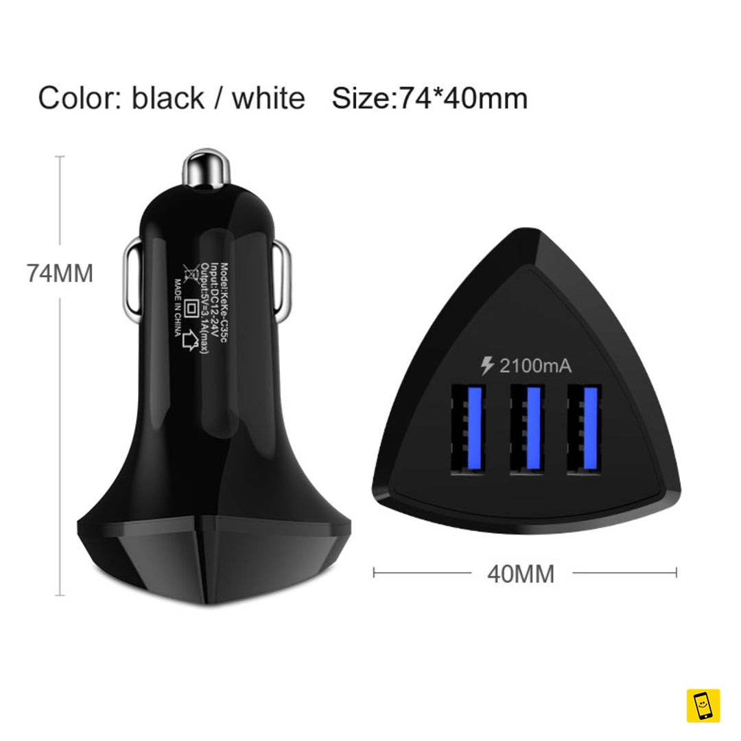 3 USB 3.1A Quick Charge Car Charger