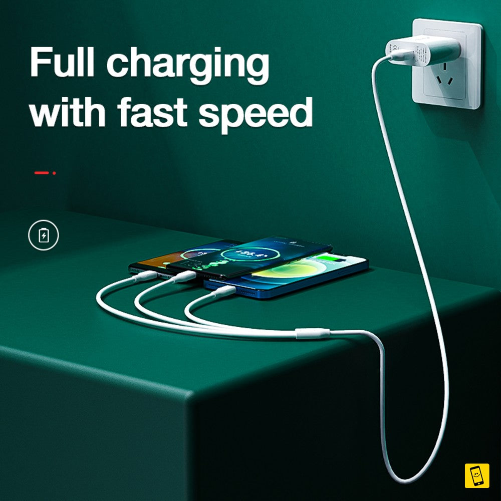 2A Fast Charging 3in1 USB Cable for iPhone Micro Android Type C