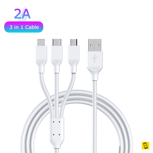 2A Fast Charging 3in1 USB Cable for iPhone Micro Android Type C