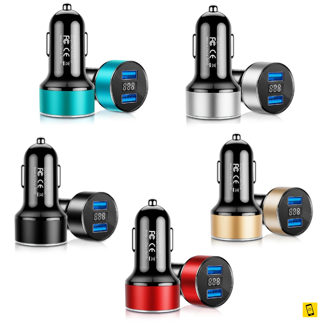 2 USB with LED Display Powerful 3.1A Car Charger