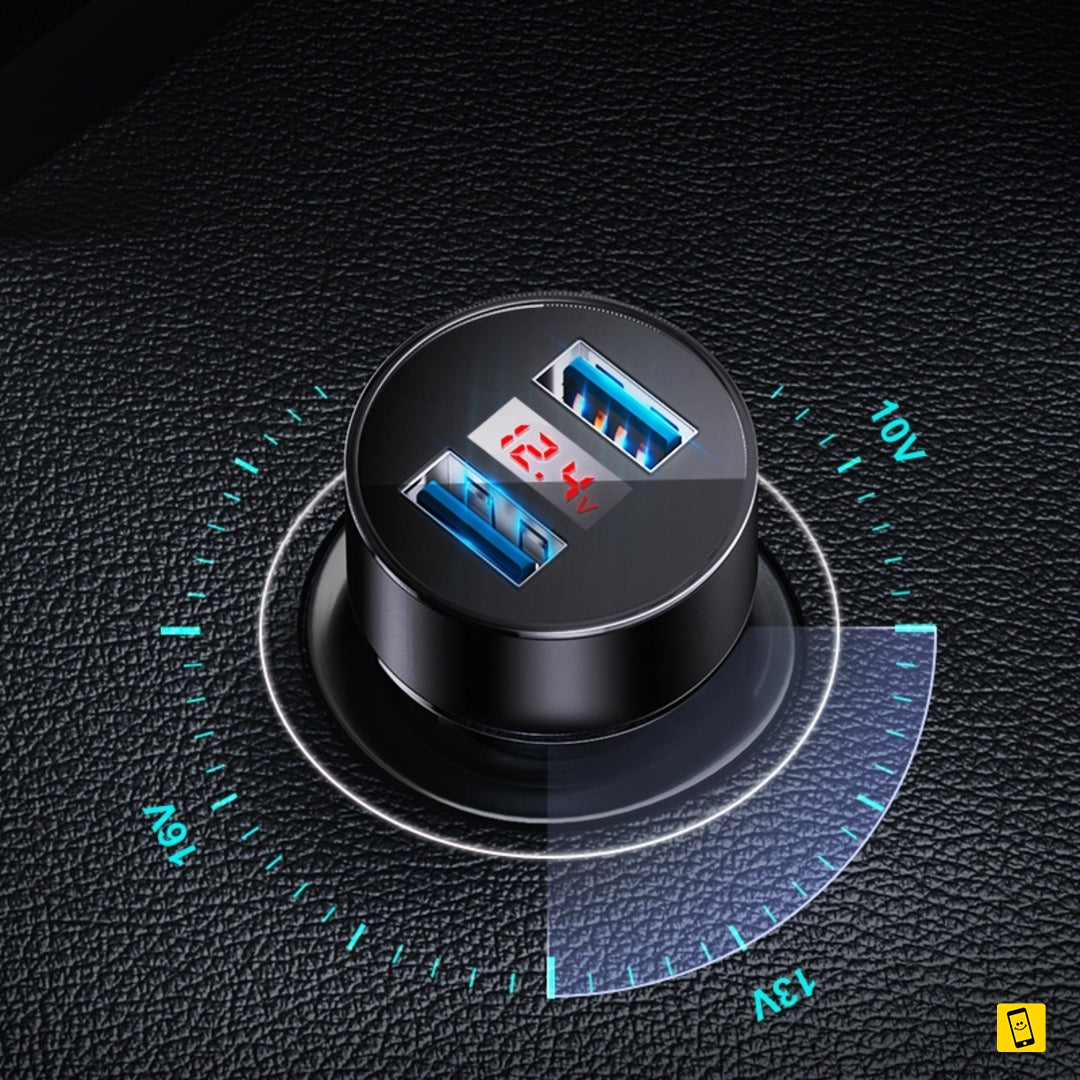2 USB with LED Display Powerful 3.1A Car Charger
