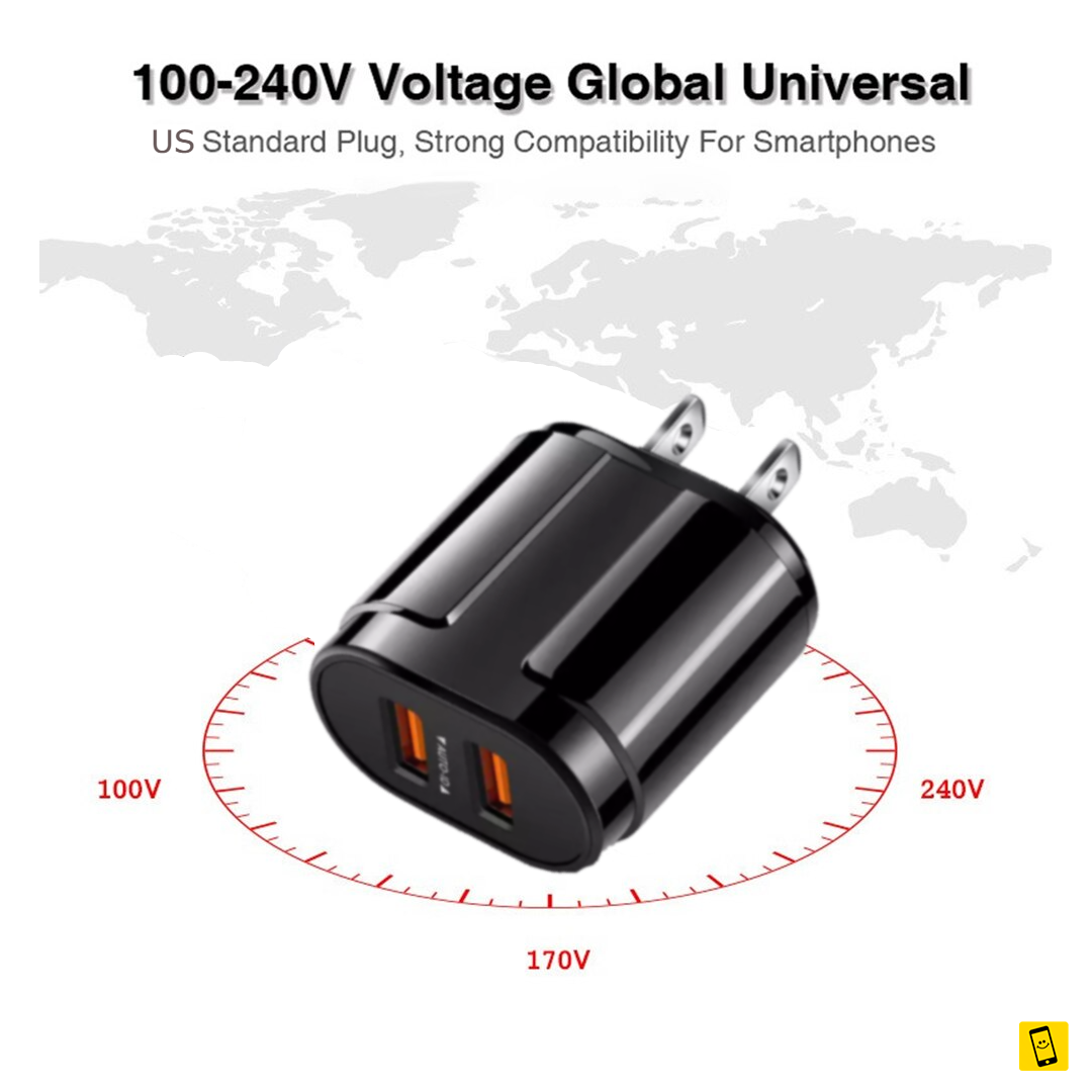 5V 2.4A Dual Port USB Fast Wall Charger