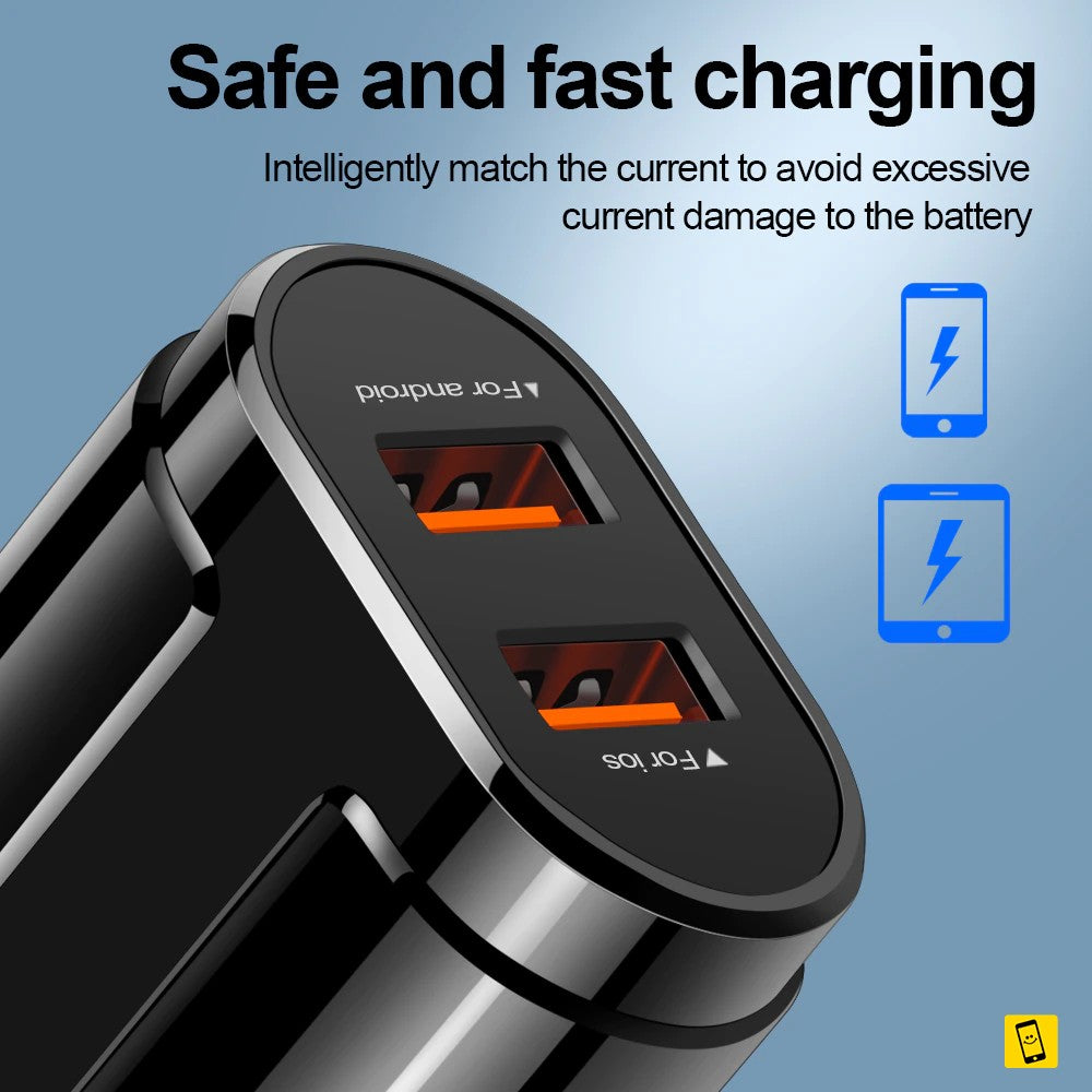 5V 2.4A Dual Port USB Fast Wall Charger