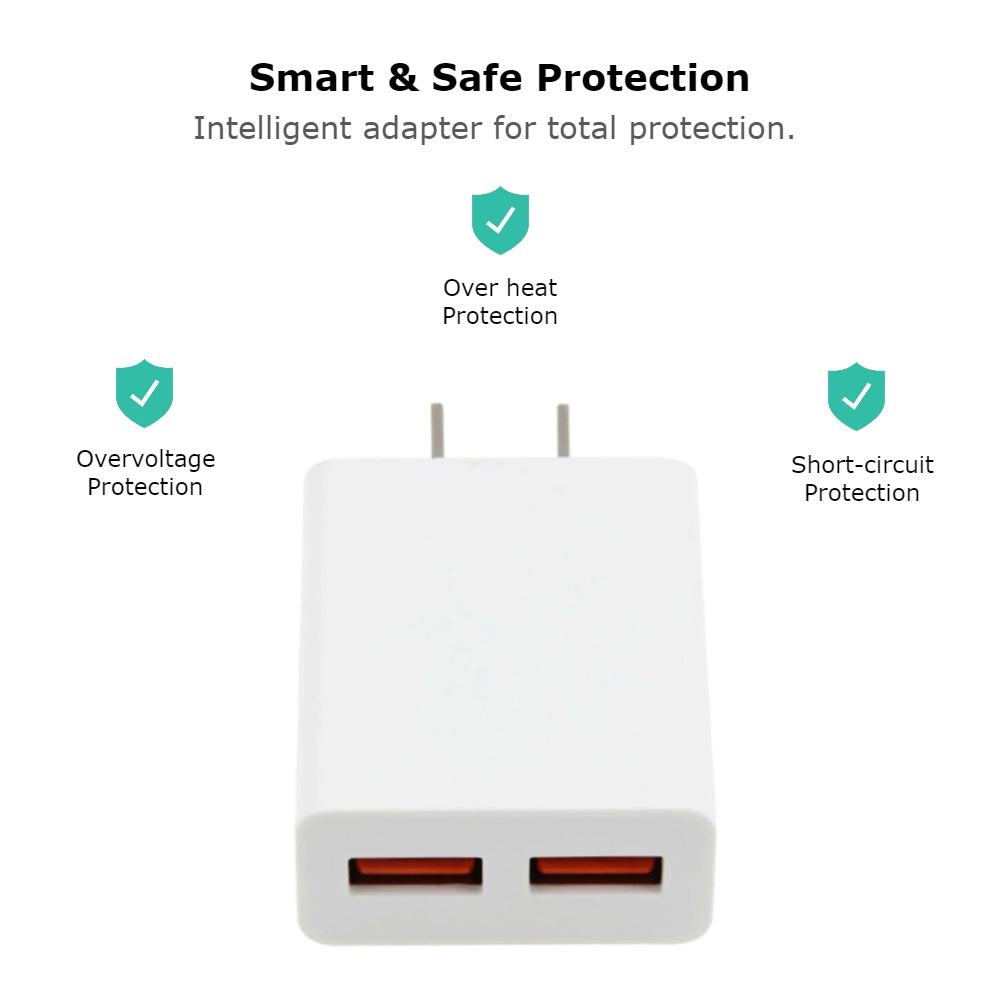 5V 2A Dual USB Fast Wall Charger