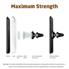 Universal Aluminum Air Vent Magnetic Car Mount Phone Holder 360 Degree Rotation For iPhone Samsung HTC LG