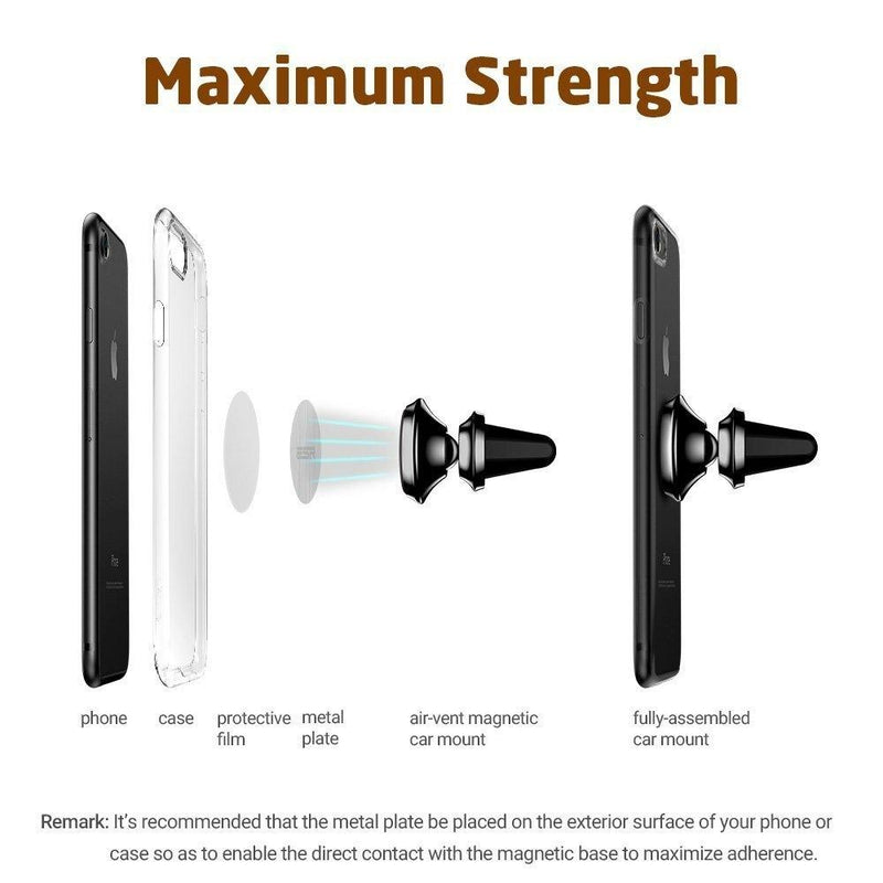 Universal Aluminum Air Vent Magnetic Car Mount Phone Holder 360 Degree Rotation For iPhone Samsung HTC LG