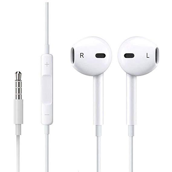 3.5mm White Earbuds for iPhone iPad Volume control & Mic