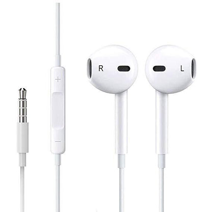 3.5mm White Earbuds for iPhone iPad Volume control & Mic