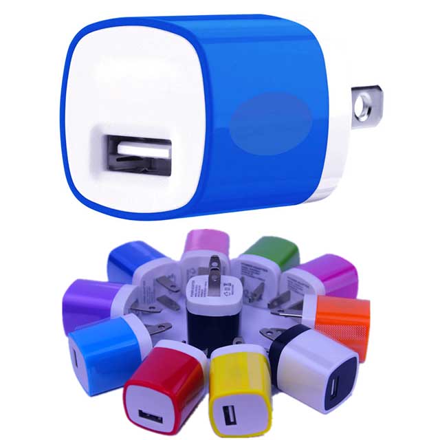 USB Colorful Travel AC Wall Charger 1A single port 5v
