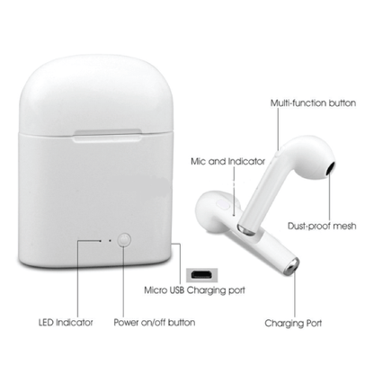 [High Quality] i7s TWS Wireless Bluetooth 5.0 +EDR Earbuds Headsets with charging case