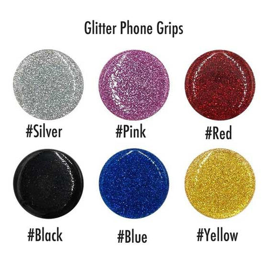 Plain Glitter Glossy finish Phone Holder grip