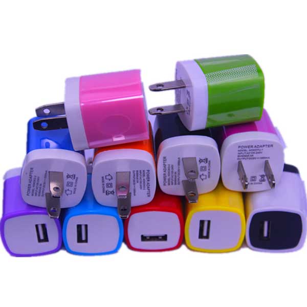 USB Colorful Travel AC Wall Charger 1A single port 5v
