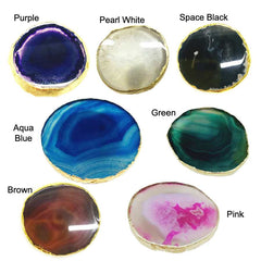 Natural Goldplated Agate Stone Phone grips