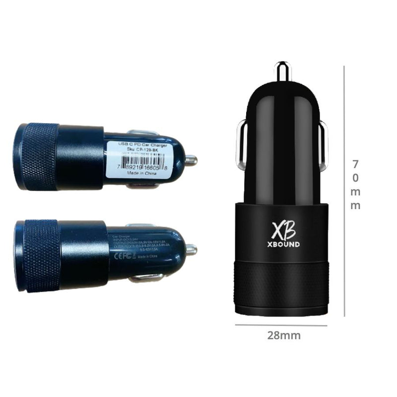 36W PD USB C Car Charger Dual Port