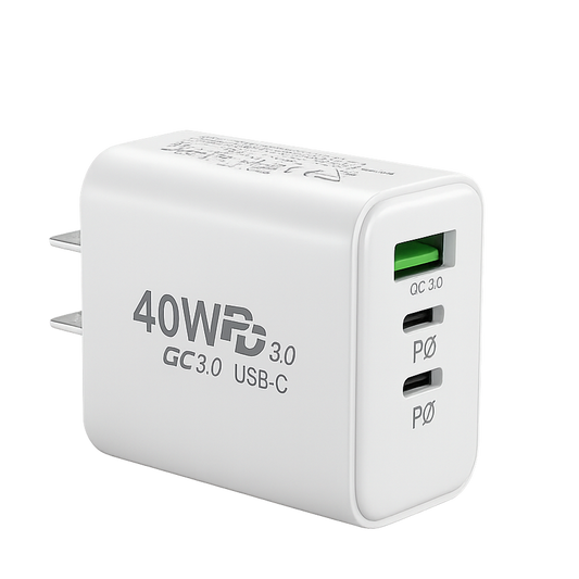 20W 3 port USB-C + C + A Fast Wall Charger PD