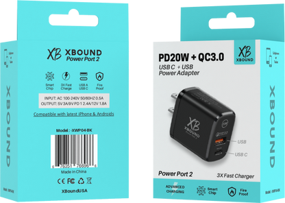 XBOUND PowerPlug™ 20W USB C PD Dual Wall Charger
