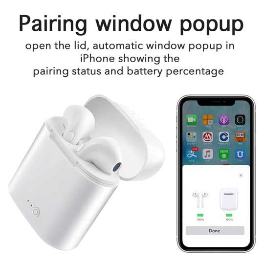 [High Quality] i7s TWS Wireless Bluetooth 5.0 +EDR Earbuds Headsets with charging case