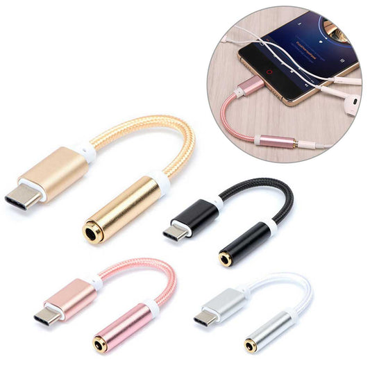 Type C to 3.5mm Aux Audio jack Music Connector Adapter for Type C Phones