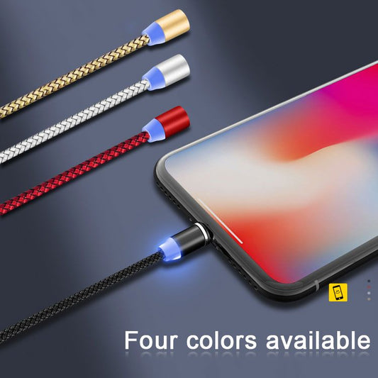 3 in 1 Flexible wire Anti-winding Magnetic USB Cable