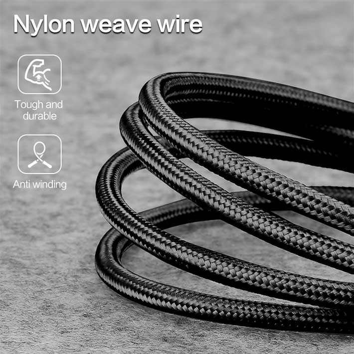 10Foot 90 Degree 2A Nylon Braided USB Cable [ Fast Charging ]