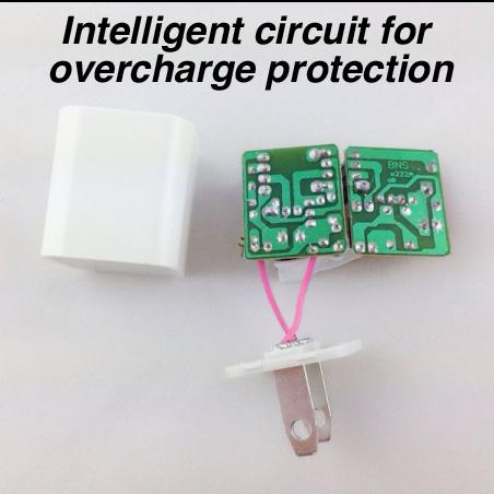 High Quality 5V 1A Wall charger adapter for iPhone [Intelligent Circuit and overcharge protection]