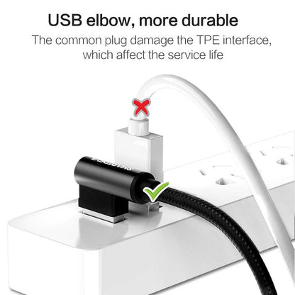 10Foot 90 Degree 2A Nylon Braided USB Cable [ Fast Charging ]