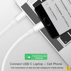 3ft 60W PD 3A USB C to C Cable