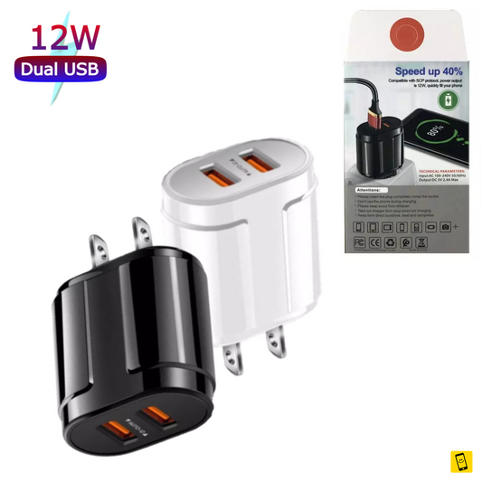 5V 2.4A Dual Port USB Fast Wall Charger