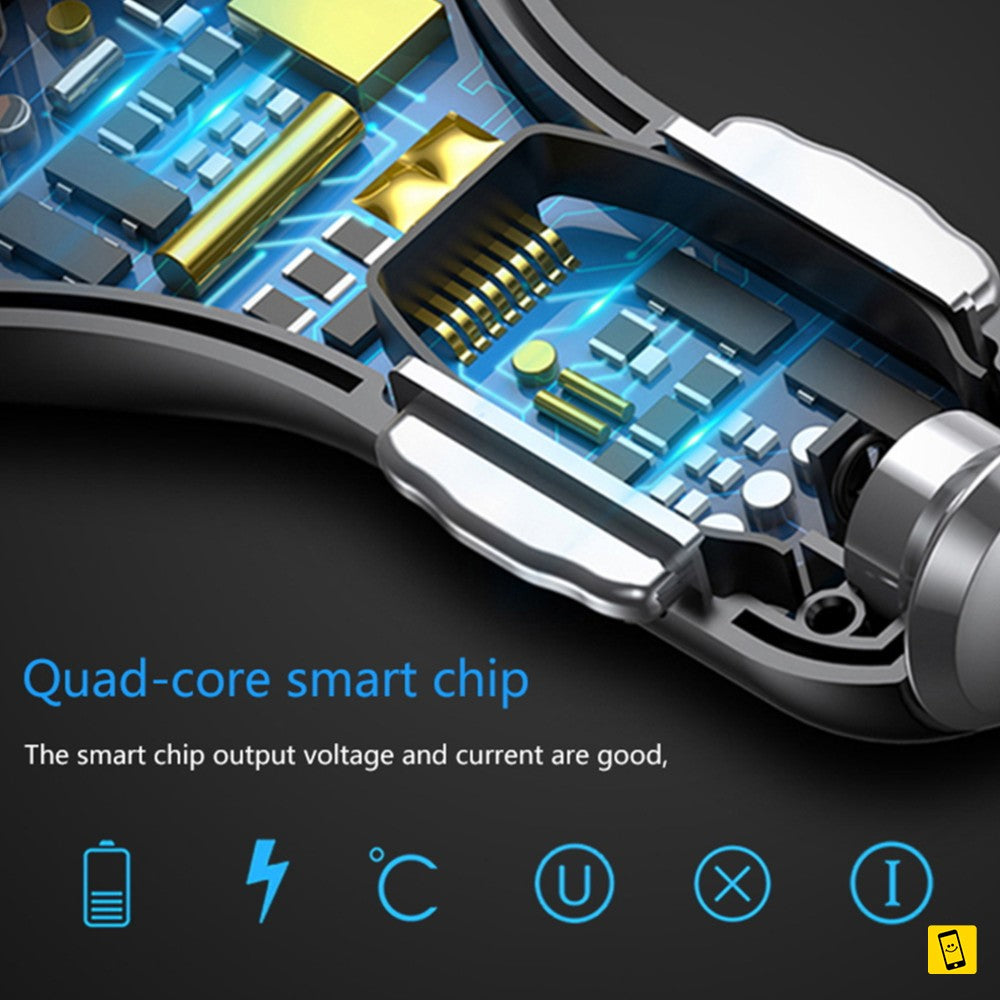 3 Port USB Car Charger QC 3.0 PD Type C Fast Charger 3.5A [PREMIUM AA+]